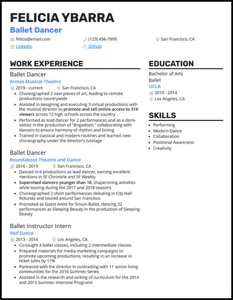 How to write a dancer CV (With tips, advice and examples).